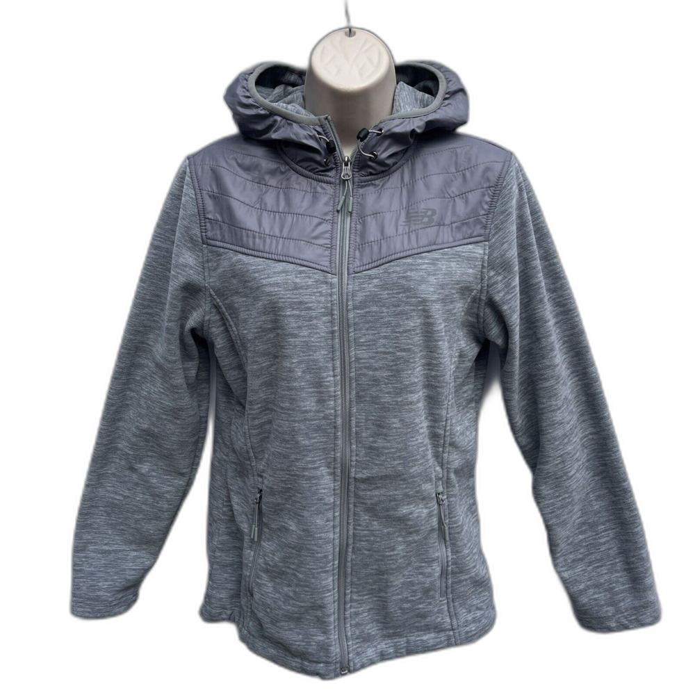 New Balance Heather Gray Women’s Jacket with Hood Size M Spring Fall